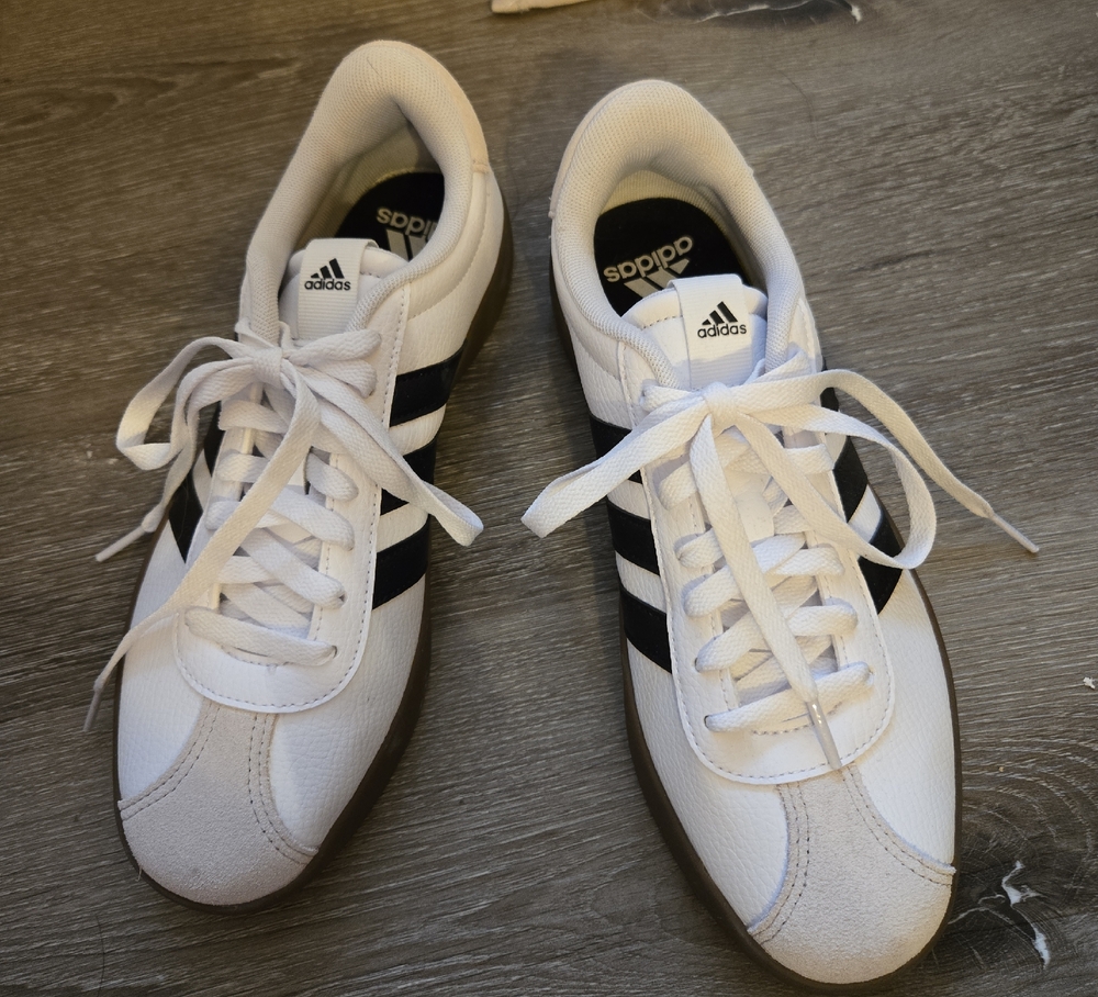 adidas Womens Vl Court 3.0 Lace Up Sneakers Shoes Casual - White - 8.5